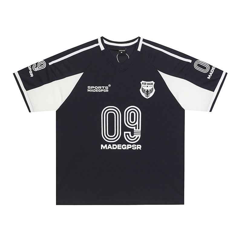 Number 09 Splicing Short Sleeve