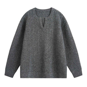 Retro loose heavyweight textured knit cardigan sweater by MRC STORE, featuring a cozy, chunky knit design in earthy tones.