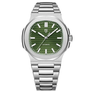 Men's Stainless Steel Automatic Mechanical Waterproof Barrel-shaped Wristwatch Michan Direct