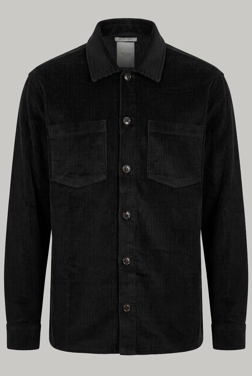 Bart Corduroy Overshirt - Black Wear London