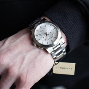 Burberry BU9350 The City Men's Silver Chronograph Watch Watch The Watches