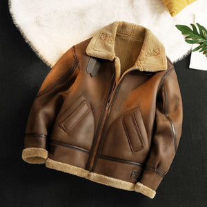 Winter Fleece Cashmere Leather Coat - MRC STOREJacketsMEC STOREWinter Fleece Cashmere Leather Coat MEC STORE 60.00MRC STORECJPK255533509IRDark Brown2XL