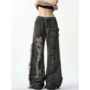 American Ripped Cargo Jeans - MRC STOREbottomsMRC StoreAmerican Ripped Cargo JeansMRC STORECJNZ208412705EVBlack2XL