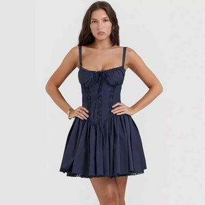 Summer Lace Suspender Dress - MRC STOREclothesMRC STORESummer Lace Suspender DressMRC STORECJLY201666611KPNavy BlueL