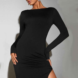 Backless High - Waist Knitted Midi Socialite Dress - MRC STOREDressMRC STOREBackless High - Waist Knitted Midi Socialite DressMRC STORECJLY262484603CXBlackL