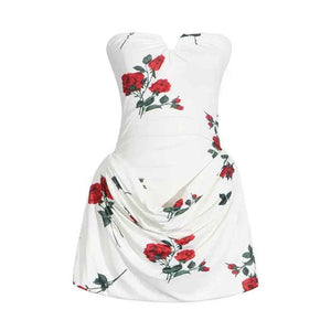 Printed Pleated Folding Dress - MRC STOREDressMRC STOREPrinted Pleated Folding DressMRC STORECJLY209294803CXBlackL
