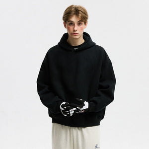 Unisex Short Wide Fleece Hooded Sweatshirt - MRC STOREHoodieMRC STOREPerson wearing a black hoodie with a white graphic on a plain backgroundMRC STORECJWY259533107GTBlackL