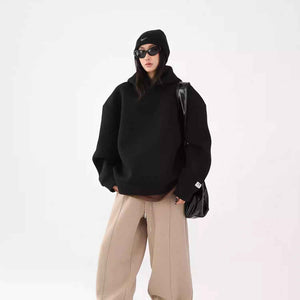 Thickened Air Layer Hooded Loose Sweatshirt - MRC WEAR
