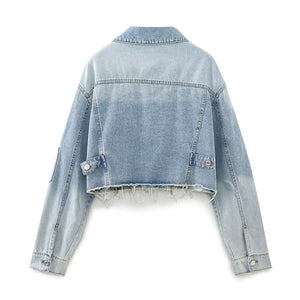 Short Color - Matching Denim Jacket - MRC STOREJacketsMRC STOREShort Color - Matching Denim Jacket - MRCSTOREMRC STORECJYD235875604DW3504 Short Denim CoatL