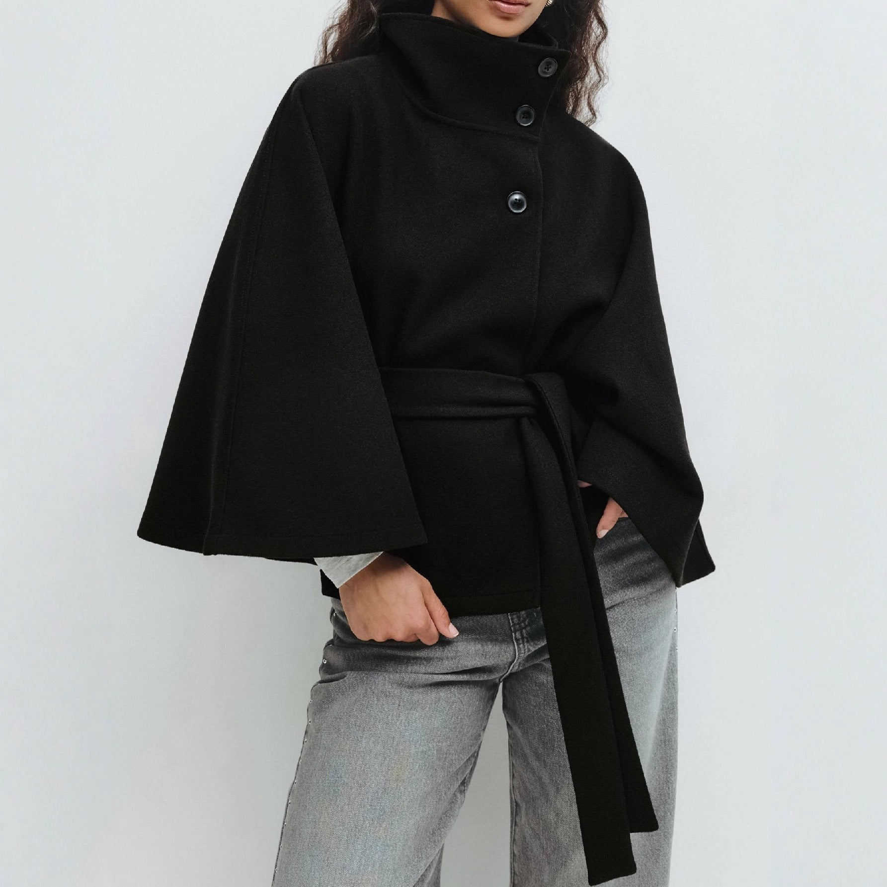 Solid Color Stand - Collar Trench Coat - MRC STOREJacketsMRC STORESolid Color Stand - Collar Trench Coat MRC STORE 110.00MRC STORECJQB260730714NMBlackL