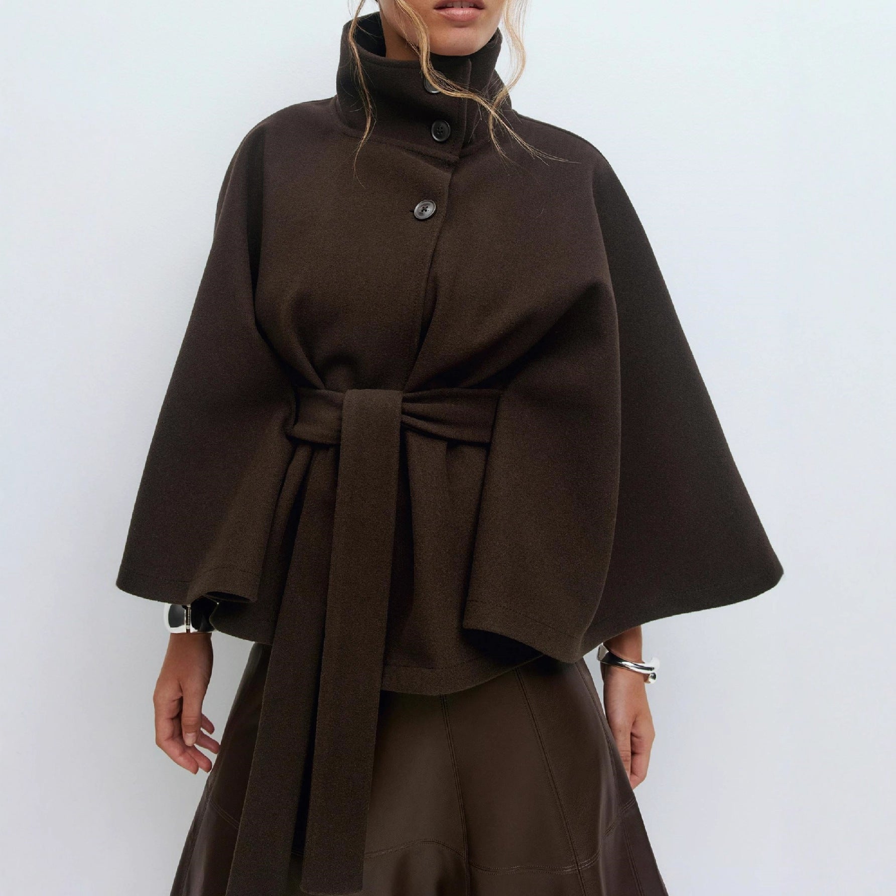 Solid Color Stand - Collar Trench Coat - MRC STOREJacketsMRC STORESolid Color Stand - Collar Trench Coat MRC STORE 110.00MRC STORECJQB260730709IRBrownL
