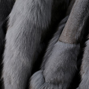 Thickened Detachable Fox Fur Liner Mid-Length Coat - MRC WEAR