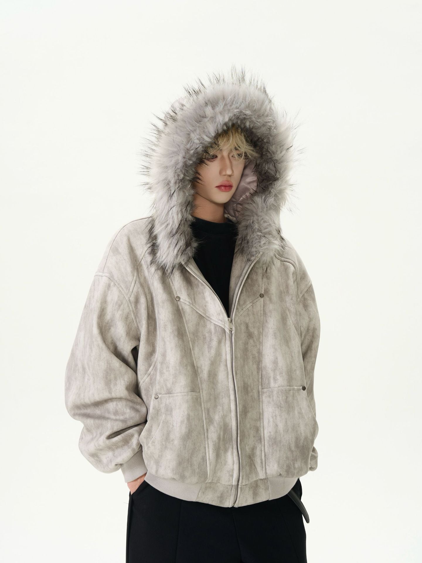 Hooded Large Fur Collar Cotton - Padded Coat - MRC STOREJacketsMRC STOREHooded Large Fur Collar Cotton - Padded Coat MRC STORE 60.00MRC STORECJPK255133908HSGray2XL
