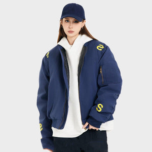 American Street Style Embroidered Letter Flight Jacket - MRC STOREJacketsMRC STOREAmerican Street Style Embroidered Letter Flight Jacket for Teenagers - MRC STOREMRC STORECJXZ222936602BYBlackL