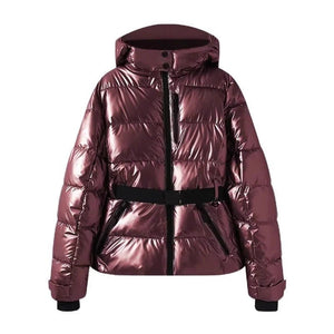 Belted Stand Collar Ski Puffer Jacket - MRC STOREJacketsMRC STOREBelted Stand Collar Ski Puffer Jacket MRC STORE 120.99MRC STORECJWJ261267416PKWine RedL