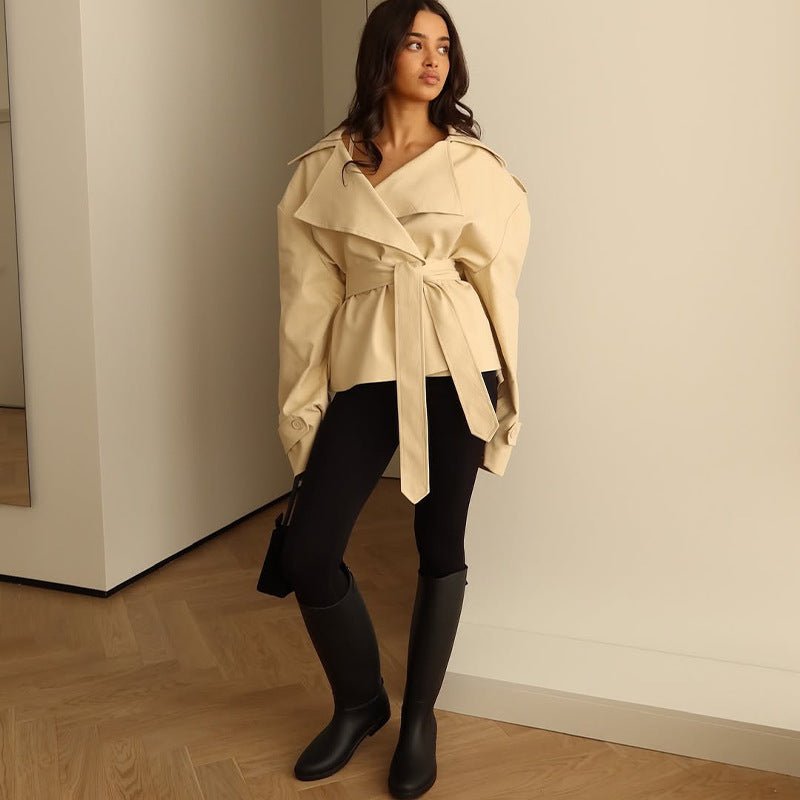 Fashion Waist - Controlled Long - Sleeved Coat - MRC STOREJacketsMRC STOREFashion Waist - Controlled Long - Sleeved Coat MRC STORE 48.00MRC STORECJYD254663825YBLight YellowL