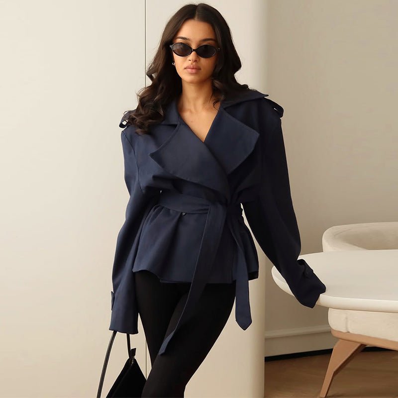 Fashion Waist - Controlled Long - Sleeved Coat - MRC STOREJacketsMRC STOREFashion Waist - Controlled Long - Sleeved Coat MRC STORE 48.00MRC STORECJYD254663804DWNavy BlueL