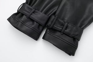 Leisure Imitation Leather Trench Coat - MRC STOREJacketsMRC STORELeisure Imitation Leather Trench Coat - MRCSTOREMRC STORECJYD222403604DWBlackL