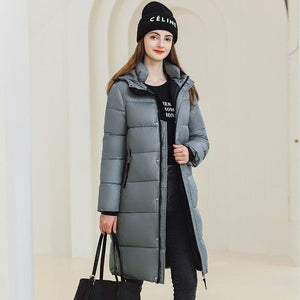 Long Hooded Winter Coat - MRC STOREJacketsMRC STOREWomen’s Long Hooded Winter Coat – Warm Cotton Jacket with Pockets for Cold Weather - MRC STOREMRC STORECJWJ217303811KPGreyL