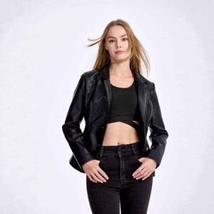 Slim-Fit Lightweight PU Leather Moto Jacket - MRC WEAR