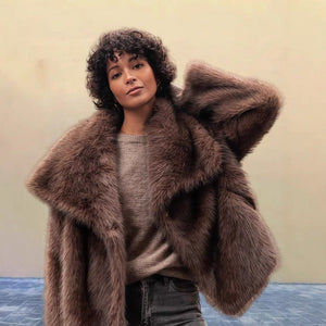 Faux Fur Collar Long Sleeve Winter Coat - MRC STOREJacketsMRC STOREFaux Fur Collar Long Sleeve Winter Coat MRC STORE MRC STORECJYD262134116PKBrownL