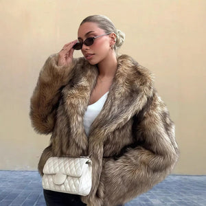 Faux Fur Collar Long Sleeve Winter Coat - MRC STOREJacketsMRC STOREFaux Fur Collar Long Sleeve Winter Coat MRC STORE MRC STORECJYD262134116PKBrownL