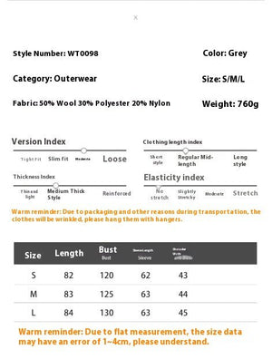 Mid - Length Double - Breasted British - Style Wool Coat - MRC STOREJacketsMRC STOREMid - Length Double - Breasted British - Style Wool Coat MRC STORE MRC STORECJQB255465706FUKhakiL