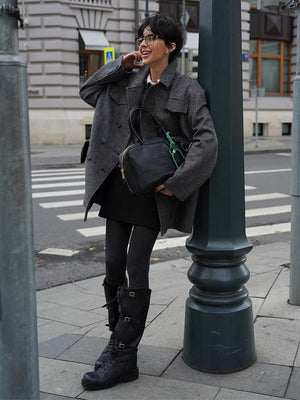 Mid - Length Double - Breasted British - Style Wool Coat - MRC STOREJacketsMRC STOREMid - Length Double - Breasted British - Style Wool Coat MRC STORE MRC STORECJQB255465706FUKhakiL