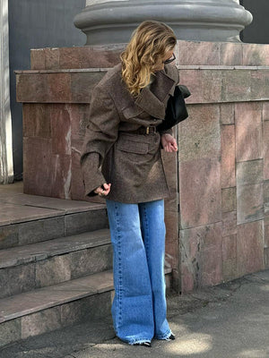 Mid - Length Double - Breasted British - Style Wool Coat - MRC STOREJacketsMRC STOREMid - Length Double - Breasted British - Style Wool Coat MRC STORE MRC STORECJQB255465706FUKhakiL