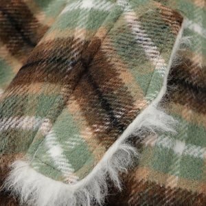 American Retro Color-Block Plaid Wool Coat - MRC WEAR
