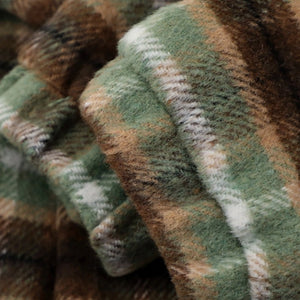 American Retro Color-Block Plaid Wool Coat - MRC WEAR