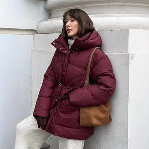 Wine Red Hooded Cotton Jacket - MRC STOREJacketsMRC STOREWine Red Hooded Cotton Jacket MRC STORE MRC STORECJJK255464603CXWine RedL