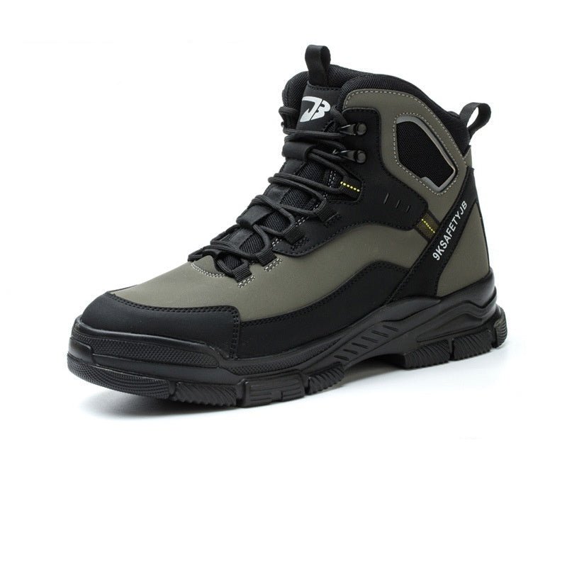Combat Boots Male High Ankle Safety Shoes - MRC STOREShoesMRC STOREGray and black safety boot with size comparison icons on a white backgroundMRC STORECJYD238847214NMBLACK37