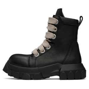 Individual Zipper Leather Boots - MRC STOREShoesMRC STOREBlack leather boot with gray laces on a white backgroundMRC STORECJNS160185801AZBlack38