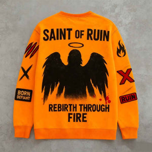 Oversized Loose-Fit Long Sleeve Pullover Sweatshirt - MRC WEAR