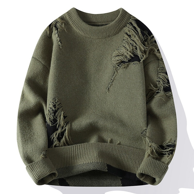 Vintage Casual Loose Sweater - MRC STOREsweaterMRC STOREGreen distressed sweater on a white backgroundMRC STORECJYD254920116PKGreen2XL