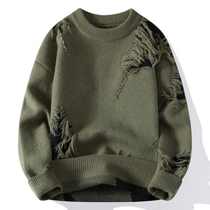 Vintage Casual Loose Sweater - MRC STOREsweaterMRC STOREGreen distressed sweater on a white backgroundMRC STORECJYD254920116PKGreen2XL