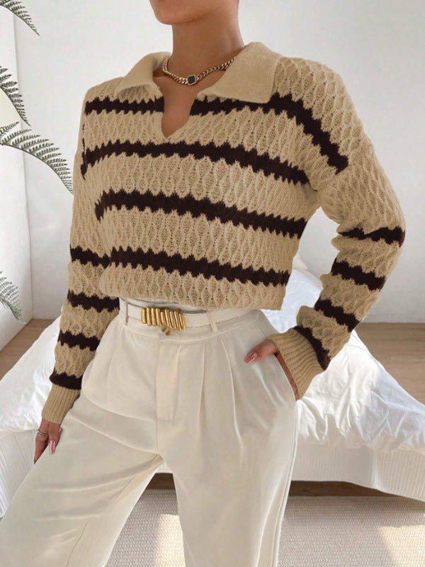 Classic Striped Loose Casual Sweater - MRC STOREsweaterMRC STOREClassic Striped Loose Casual Sweater MRC STORE 40.00MRC STORECJMY255141111KPDark BrownL