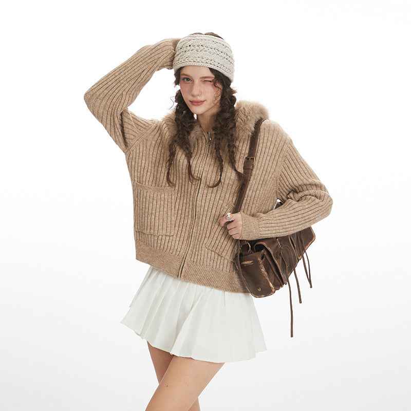 Slim-Fit Solid Color Knit Sweater Cardigan - MRC WEAR