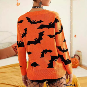 Halloween Brocade Knit Sweater - MRC STOREsweaterMRC STOREHalloween Brocade Knit Sweater MRC STORE MRC STORECJMY246315903CXOrange RedL