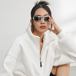 Half-Zip Stand-Collar Relaxed Sweatshirt - MRC WEAR