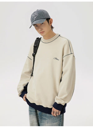 Loose Contrast Letter Sweatshirt - MRC STORESweaters & HoodiesMRC StoreLoose Contrast Letter Sweatshirt MRC Store MRC STORECJWY247178806FUNavy BlueL