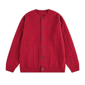 Unisex Twisted Solid Color Sweater Cardigan - MRC STORESweaters & HoodiesMRC STOREUnisex Twisted Solid Color Sweater Cardigan MRC STORE 82.99MRC STORECJWY259534423WDRed2XL