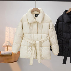 Mid - Length Down Jacket - MRC STORETopMRC STOREFashion Women's Down Jacket Mid Length - Loose Fit for European and American Style - MRC STOREMRC STORECJJK216229606FUBeigeL