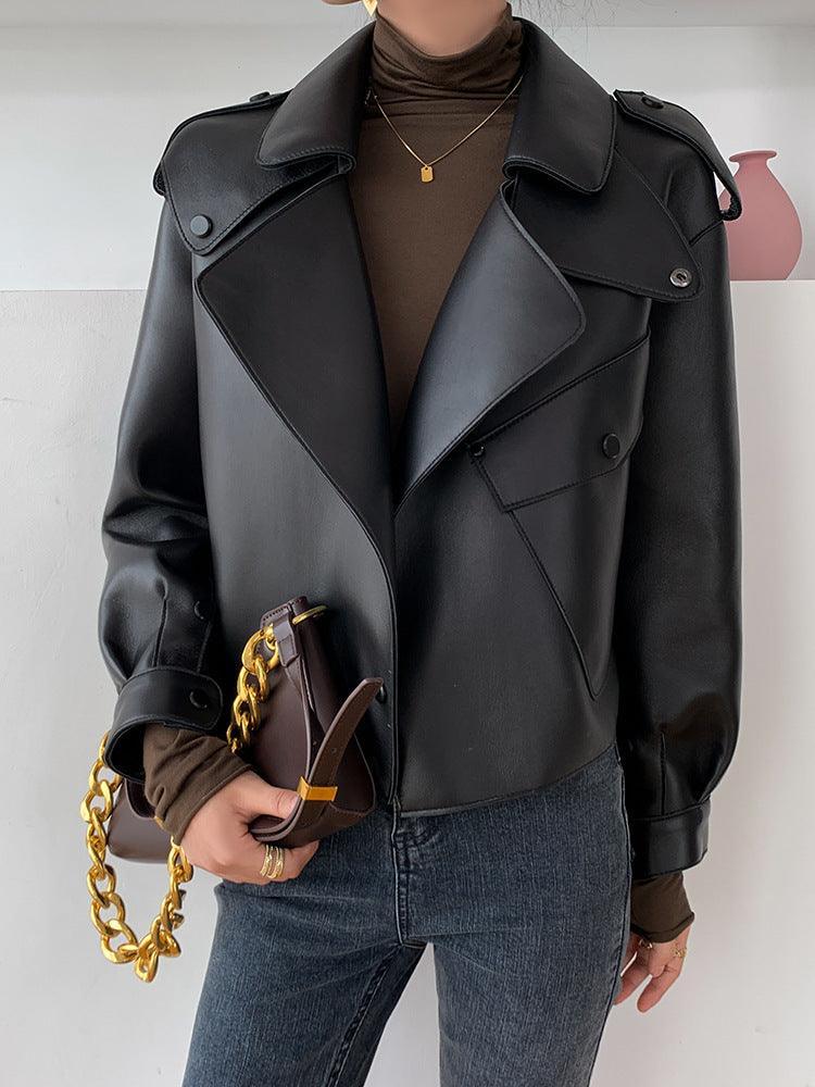 Genuine Sheepskin Leather Short Jacket - MRC STORETopMRC STOREGenuine Sheepskin Leather Short Jacket - MRC STOREMRC STORECJYD216257903CXBlackL