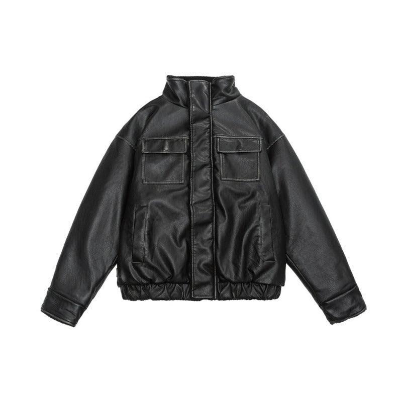 Winter Coat PU Leather Coat with Lamb Wool Lining - MRC STORETopMRC STOREWinter Coat PU Leather Coat with Lamb Wool Lining - MRC STOREMRC STORECJPK211782702BYBlackL