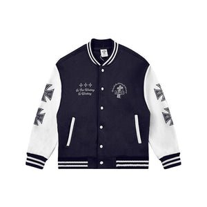 Contrast Color Loose Printed Baseball Jacket - MRC STORETopMRC STOREContrast Color Loose Printed Baseball Jacket - Winter Streetwear Style - MRC STOREMRC STORECJXZ213507010JQSapphire BlueL