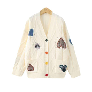 Loose Love Embroidery Knit Cardigan - MRC STORETopMRC STOREAutumn and Winter Loose Love Embroidery Knit Cardigan - MRC STOREMRC STORECJMY210833003CXPicture ColorL