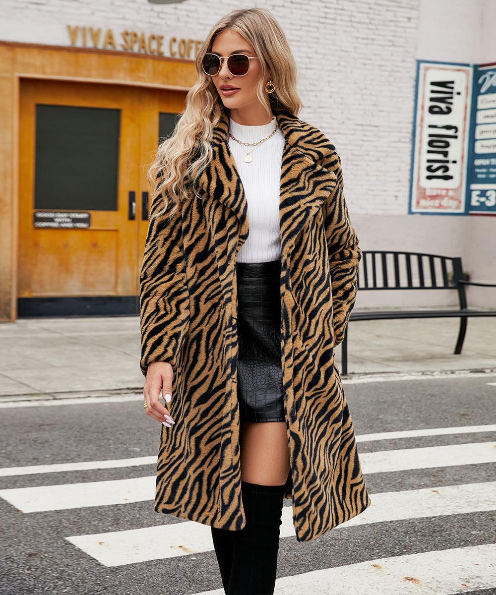 Coat Faux Fur Zebra Printed - MRC STORETopMRC STOREWomens Coat Faux Fur Zebra Printed - MRC STOREMRC STORECJYD211168112LOYellow Zebra Stripes3XL