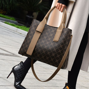 Retro Messenger Bag - Fashion Handbag - MRC STOREAccessoriesMy StorePerson holding a patterned handbag with beige straps on a wooden floor.MRC STORECJNS242758112LOApricot Khaki With Gift Box